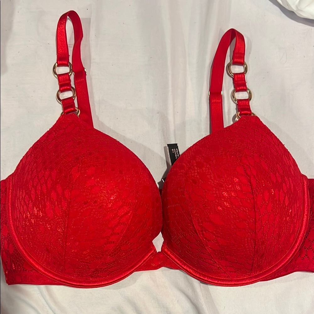 Red Lace Underwire Bra